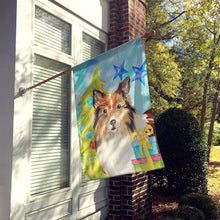Load image into Gallery viewer, Christmas Tree Sheltie Flag Canvas House Size CK1864CHF