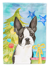 Load image into Gallery viewer, Christmas Tree Boston Terrier Flag Canvas House Size CK1886CHF