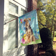 Load image into Gallery viewer, Easter Eggs Welsh Terrier Flag Canvas House Size CK1895CHF