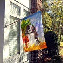 Load image into Gallery viewer, Fall Tricolor Cavalier Spaniel Flag Canvas House Size CK1931CHF