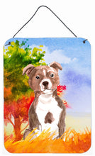Load image into Gallery viewer, Fall Red Staffordshire Bull Terrier Wall or Door Hanging Prints CK1933DS1216
