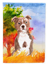 Load image into Gallery viewer, Fall Red Staffordshire Bull Terrier Garden Flag - Outdoor Decorative Yard Flag CK1933GF