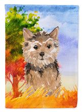 Load image into Gallery viewer, Fall Norwich Terrier Garden Flag - Outdoor Decorative Yard Flag CK1936GF