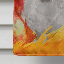 Load image into Gallery viewer, Fall Silver Poodle Flag Canvas House Size CK1940CHF