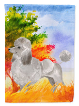Load image into Gallery viewer, Fall Silver Poodle Flag Canvas House Size CK1940CHF