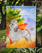 Load image into Gallery viewer, Fall Silver Poodle Garden Flag - Outdoor Decorative Yard Flag CK1940GF