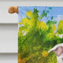 Load image into Gallery viewer, Fall White Staffie Bull Terrier Flag Canvas House Size CK1961CHF