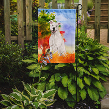 Load image into Gallery viewer, Fall White Staffie Bull Terrier Garden Flag - Outdoor Decorative Yard Flag CK1961GF