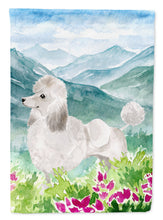 Load image into Gallery viewer, Mountian Flowers White Poodle Flag Canvas House Size CK1964CHF