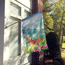 Load image into Gallery viewer, Mountian Flowers Red Dachshund Flag Canvas House Size CK1967CHF