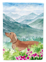 Load image into Gallery viewer, Mountian Flowers Red Dachshund Garden Flag - Outdoor Decorative Yard Flag CK1967GF
