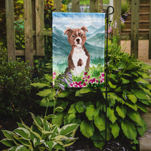 Load image into Gallery viewer, Mountian Flowers Red Staffordshire Bull Terrier Garden Flag - Outdoor Decorative Yard Flag CK1968GF