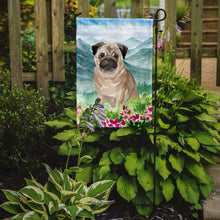 Load image into Gallery viewer, Mountian Flowers Fawn Pug Garden Flag - Outdoor Decorative Yard Flag CK1969GF