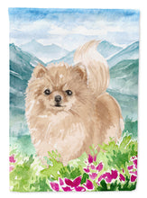 Load image into Gallery viewer, Mountian Flowers Pomeranian Garden Flag - Outdoor Decorative Yard Flag CK1970GF