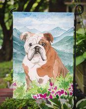 Load image into Gallery viewer, Mountian Flowers English Bulldog Garden Flag - Outdoor Decorative Yard Flag CK1979GF