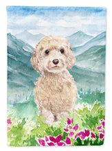 Load image into Gallery viewer, Mountian Flowers Goldendoodle Flag Canvas House Size CK1984CHF