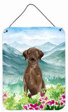 Load image into Gallery viewer, Mountian Flowers Chocolate Lab Wall or Door Hanging Prints CK1986DS1216