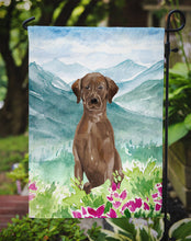 Load image into Gallery viewer, Mountian Flowers Chocolate Lab Garden Flag - Outdoor Decorative Yard Flag CK1986GF