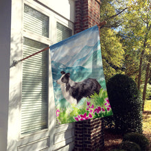 Load image into Gallery viewer, Mountian Flowers Border Collie Flag Canvas House Size CK1990CHF