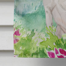 Load image into Gallery viewer, Mountian Flowers White Staffie Bull Terrier Flag Canvas House Size CK1996CHF