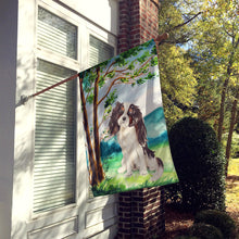 Load image into Gallery viewer, Under the Tree Tricolor Cavalier Spaniel Flag Canvas House Size CK2001CHF