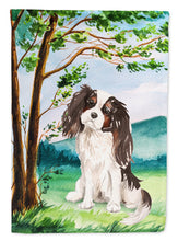 Load image into Gallery viewer, Under the Tree Tricolor Cavalier Spaniel Flag Canvas House Size CK2001CHF