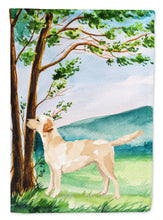 Load image into Gallery viewer, Under the Tree Yellow Labrador Flag Canvas House Size CK2008CHF