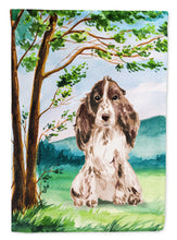 Load image into Gallery viewer, Under the Tree Chocolate Parti Cocker Spaniel Flag Canvas House Size CK2022CHF
