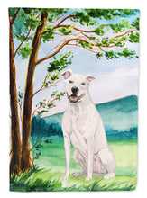 Load image into Gallery viewer, Under the Tree White Staffie Bull Terrier Flag Canvas House Size CK2031CHF