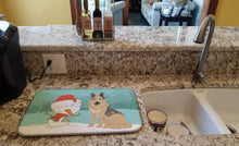 Load image into Gallery viewer, German Shepherd and Snowman Christmas Dish Drying Mat – Absorbent, Artistic Kitchen Essentials CK2033DDM