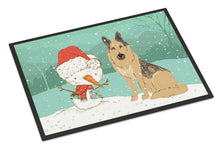 Load image into Gallery viewer, German Shepherd and Snowman Christmas Doormat - 18x27 Decorative Floor Mat – Indoor/Outdoor Rug with Artistic Flair CK2033MAT