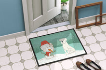 Load image into Gallery viewer, White Boxer and Snowman Christmas Doormat - 18x27 Decorative Floor Mat – Indoor/Outdoor Rug with Artistic Flair CK2034MAT