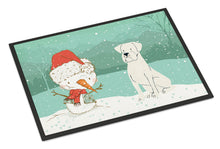 Load image into Gallery viewer, White Boxer and Snowman Christmas Doormat - 18x27 Decorative Floor Mat – Indoor/Outdoor Rug with Artistic Flair CK2034MAT