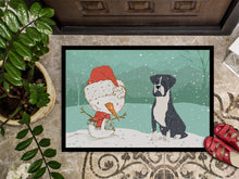 Load image into Gallery viewer, Black Boxer and Snowman Christmas Doormat - 24x36 Decorative Floor Mat – Indoor/Outdoor Rug with Artistic Flair CK2035JMAT