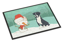 Load image into Gallery viewer, Black Boxer and Snowman Christmas Doormat - 24x36 Decorative Floor Mat – Indoor/Outdoor Rug with Artistic Flair CK2035JMAT