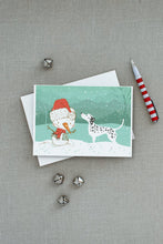Load image into Gallery viewer, Dalmatian and Snowman Christmas Greeting Cards -  Blank Note Cards – 8-Pack of Artist-Designed Cards with Envelopes