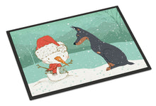 Load image into Gallery viewer, Doberman and Snowman Christmas Doormat - 18x27 Decorative Floor Mat – Indoor/Outdoor Rug with Artistic Flair CK2038MAT