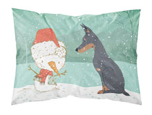Load image into Gallery viewer, Doberman and Snowman Christmas  Standard Pillowcase – Artistic Decorative Front, White Back CK2038PILLOWCASE