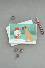 Load image into Gallery viewer, Fawn Natural Great Dane Snowman Christmas Greeting Cards -  Blank Note Cards – 8-Pack of Artist-Designed Cards with Envelopes