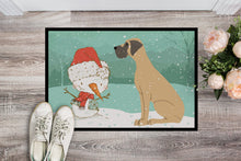 Load image into Gallery viewer, Fawn Natural Great Dane Snowman Christmas Doormat - 18x27 Decorative Floor Mat – Indoor/Outdoor Rug with Artistic Flair CK2040MAT