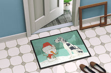 Load image into Gallery viewer, Harlequin Great Dane Snowman Christmas Doormat - 18x27 Decorative Floor Mat – Indoor/Outdoor Rug with Artistic Flair CK2042MAT