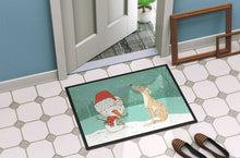 Load image into Gallery viewer, Brindle Greyhound Snowman Christmas Doormat - 24x36 Decorative Floor Mat – Indoor/Outdoor Rug with Artistic Flair CK2043JMAT