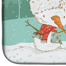 Load image into Gallery viewer, Black Greyhound Snowman Christmas Dish Drying Mat – Absorbent, Artistic Kitchen Essentials CK2044DDM