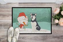 Load image into Gallery viewer, Siberian Husky Snowman Christmas Doormat - 18x27 Decorative Floor Mat – Indoor/Outdoor Rug with Artistic Flair CK2046MAT