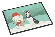 Load image into Gallery viewer, Siberian Husky Snowman Christmas Doormat - 18x27 Decorative Floor Mat – Indoor/Outdoor Rug with Artistic Flair CK2046MAT
