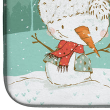 Load image into Gallery viewer, Black Labrador Snowman Christmas Dish Drying Mat – Absorbent, Artistic Kitchen Essentials CK2047DDM