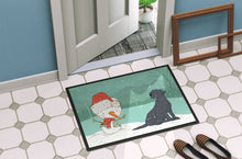 Load image into Gallery viewer, Black Labrador Snowman Christmas Doormat - 24x36 Decorative Floor Mat – Indoor/Outdoor Rug with Artistic Flair CK2047JMAT
