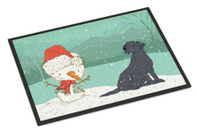 Load image into Gallery viewer, Black Labrador Snowman Christmas Doormat - 24x36 Decorative Floor Mat – Indoor/Outdoor Rug with Artistic Flair CK2047JMAT