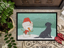 Load image into Gallery viewer, Black Labrador Snowman Christmas Doormat - 18x27 Decorative Floor Mat – Indoor/Outdoor Rug with Artistic Flair CK2047MAT
