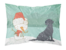 Load image into Gallery viewer, Black Labrador Snowman Christmas  Standard Pillowcase – Artistic Decorative Front, White Back CK2047PILLOWCASE